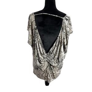 Iron Brand NEW Snake Print Top with Open Back Oversized SZXS NWT